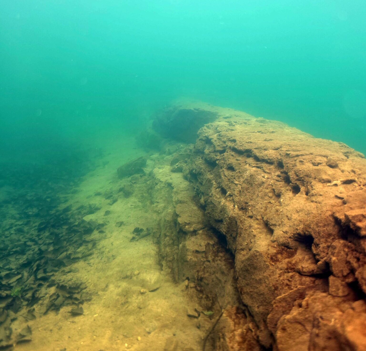 Underwater scene of drop off